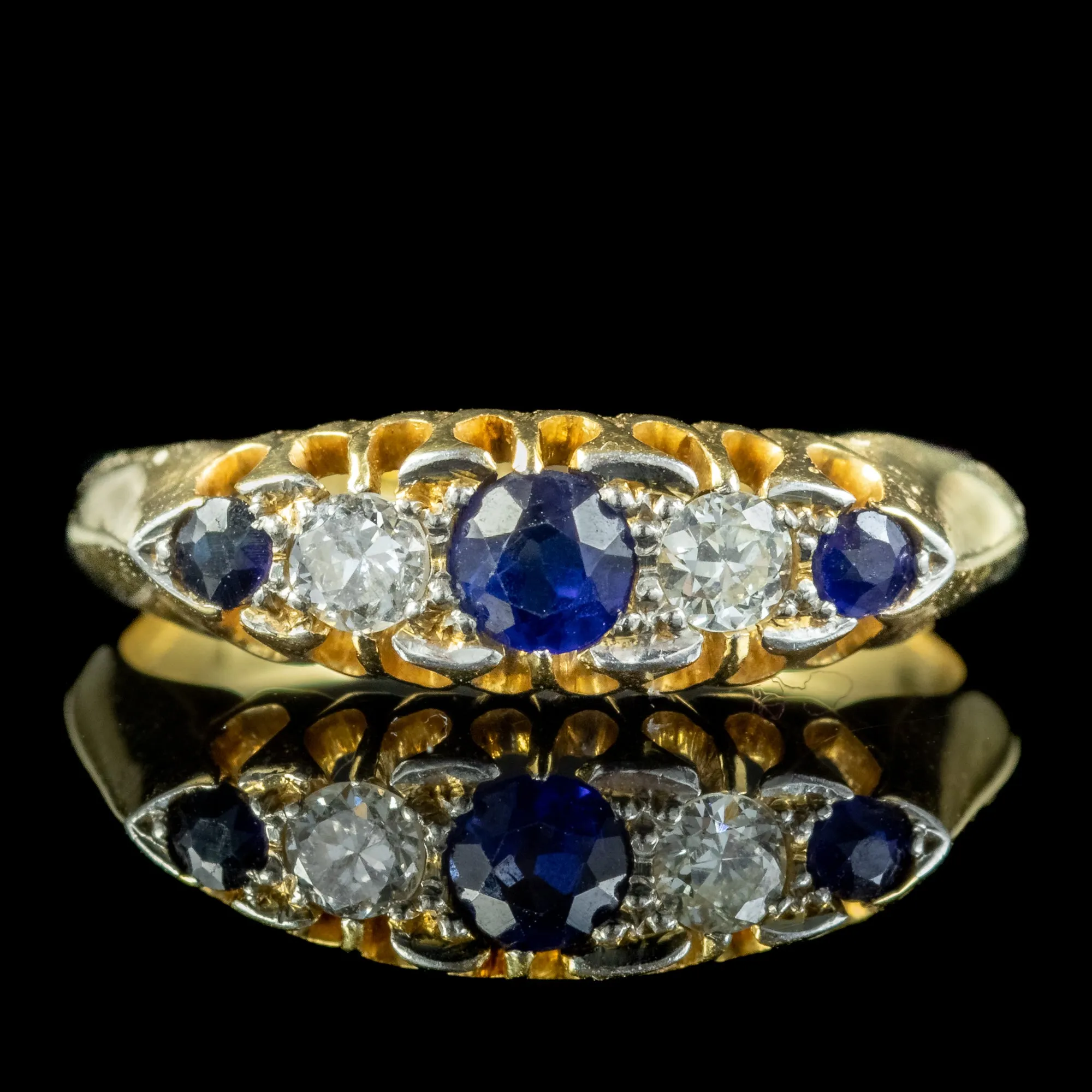 Antique Edwardian Sapphire Diamond Ring