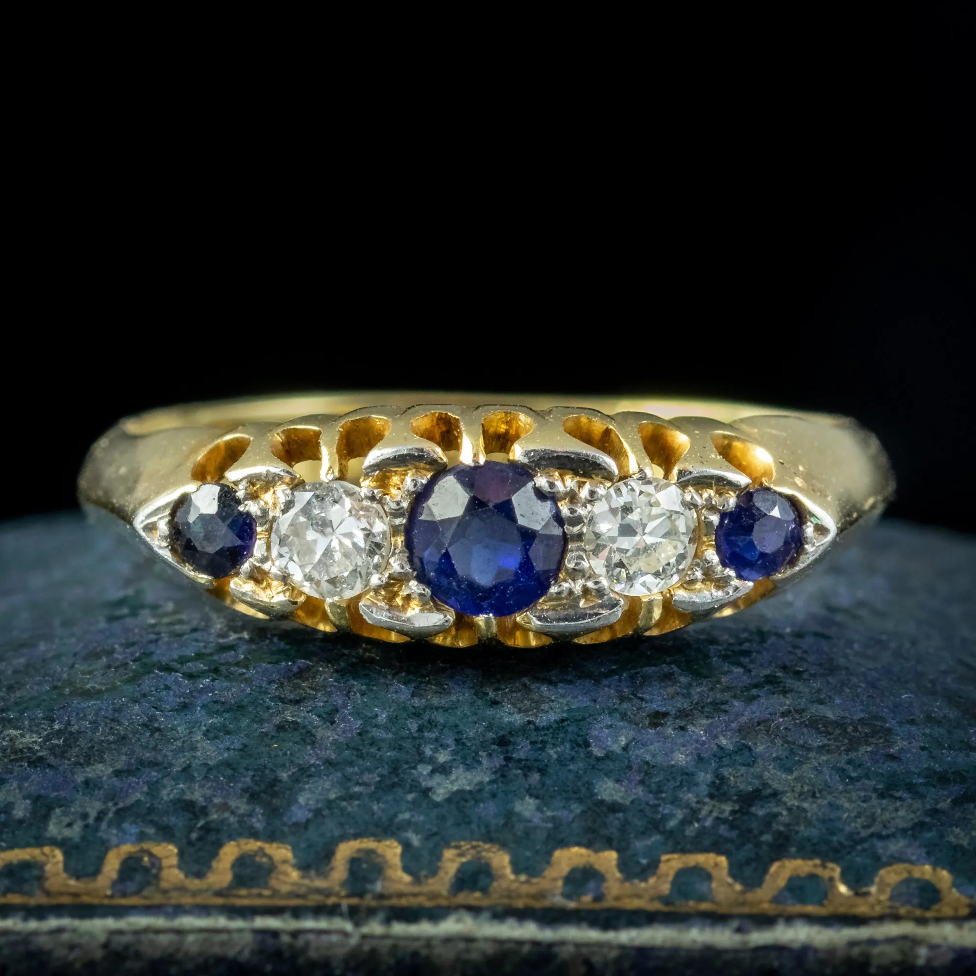 Antique Edwardian Sapphire Diamond Ring