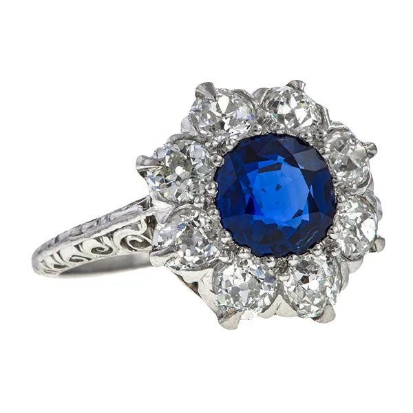 Antique Sapphire & Diamond Ring, 1.87ct.