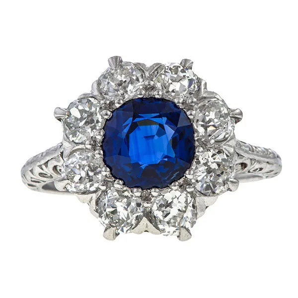 Antique Sapphire & Diamond Ring, 1.87ct.