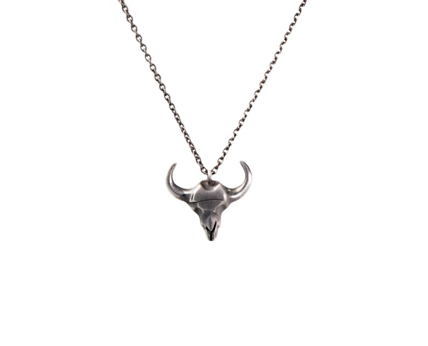 Antiqued Silver Buffalo Necklace