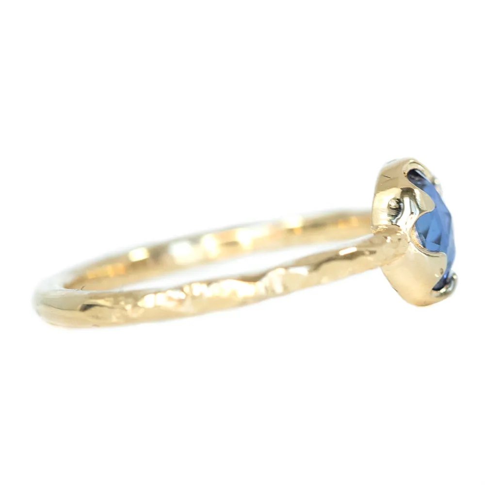 Approx. 1ct Rosecut Sapphire Low Profile Six Prong Evergeen Solitare in Polished Yellow Gold