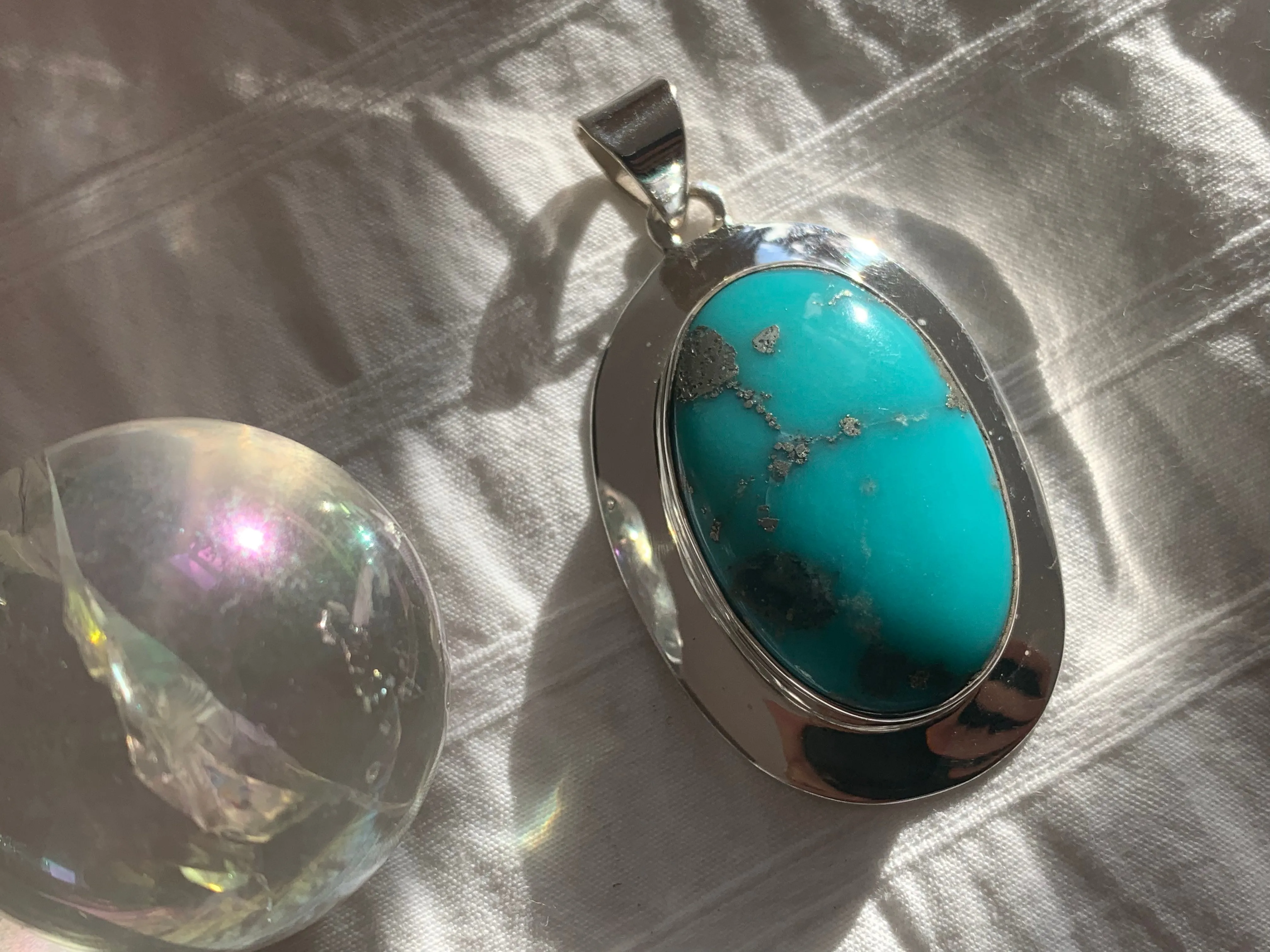 Arizona Turquoise Medea Pendant - Oval