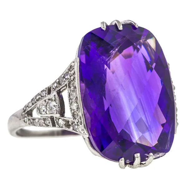 Art Deco Amethyst & Diamond Ring