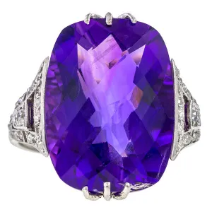 Art Deco Amethyst & Diamond Ring