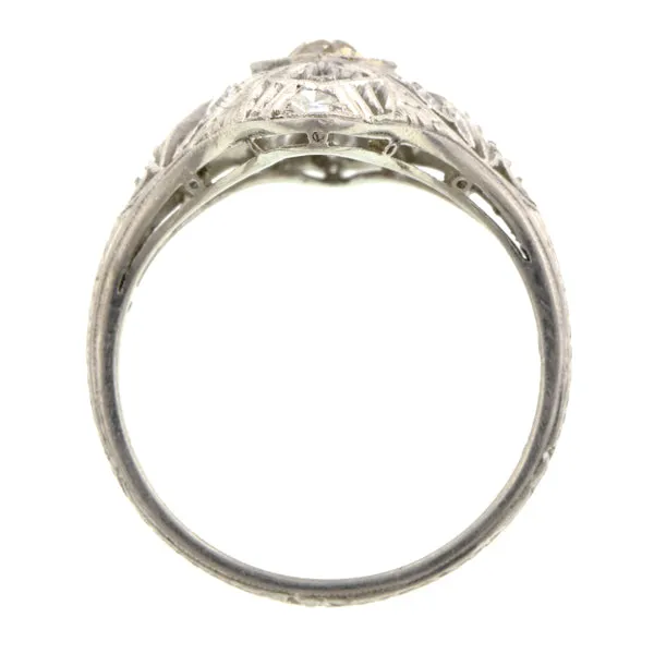 Art Deco Diamond Dinner Ring, Old Euro 0.28ct