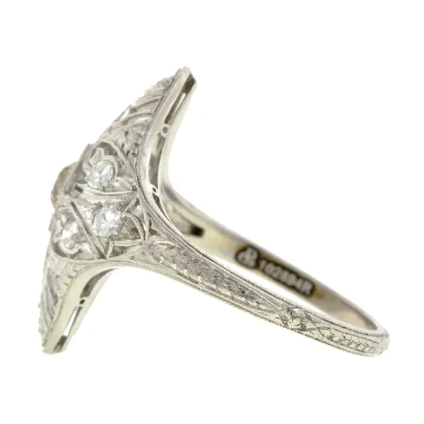 Art Deco Diamond Dinner Ring, Old Euro 0.28ct