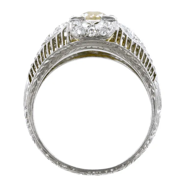 Art Deco Diamond Engagement Ring, Old Euro 1.43ct