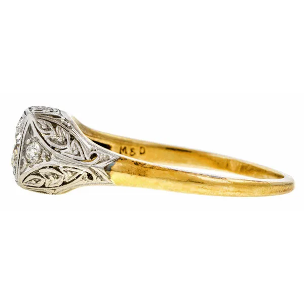 Art Deco Diamond Ring, Old European cut 0.43ct