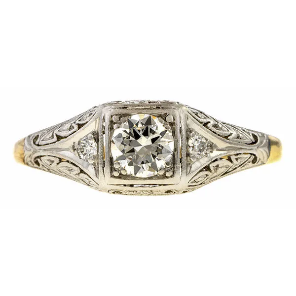 Art Deco Diamond Ring, Old European cut 0.43ct