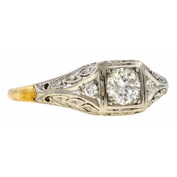 Art Deco Diamond Ring, Old European cut 0.43ct