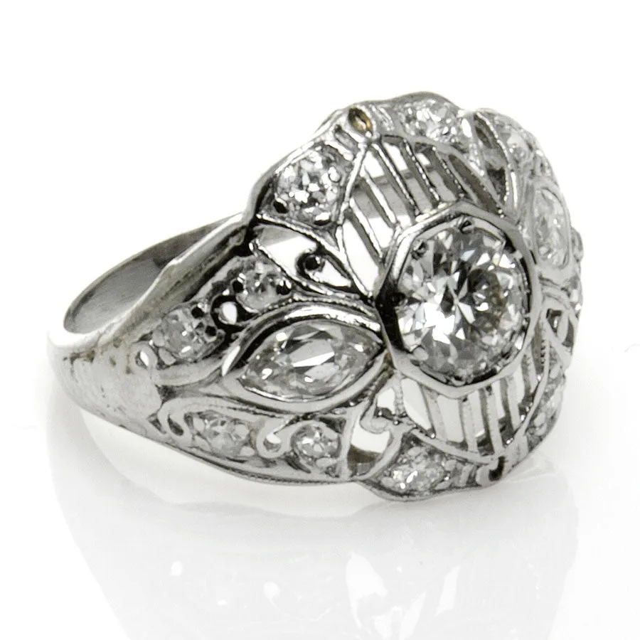 Art Deco Platinum & Diamond Engagement Ring