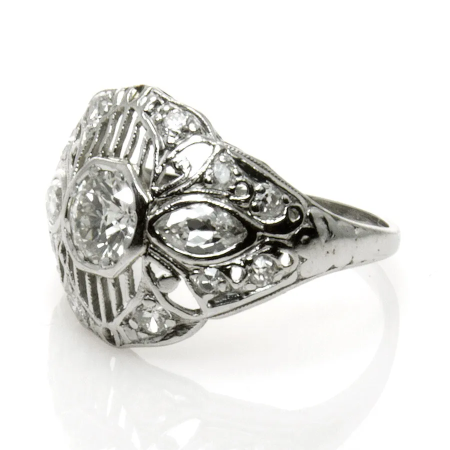 Art Deco Platinum & Diamond Engagement Ring