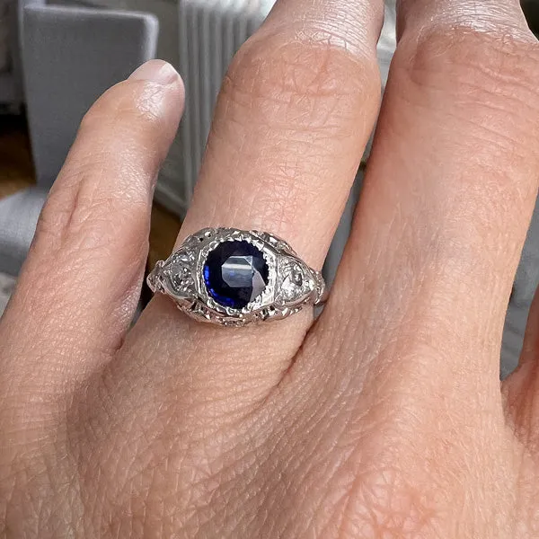 Art Deco Sapphire & Diamond Ring