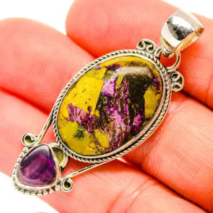 Atlantisite, Amethyst Pendants 2 1/4" (925 Sterling Silver) PD31673