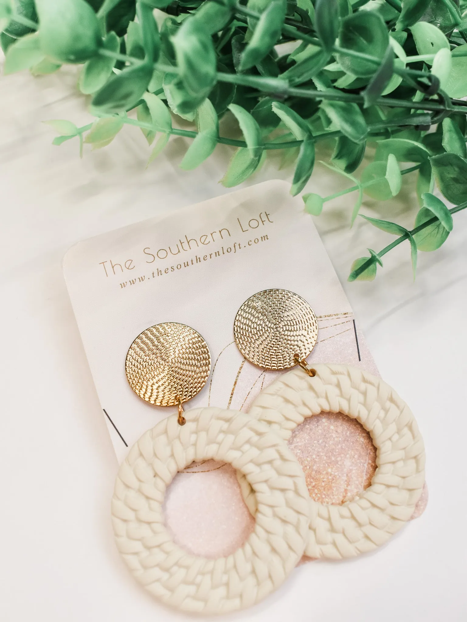 Basket Weave Circle Earrings