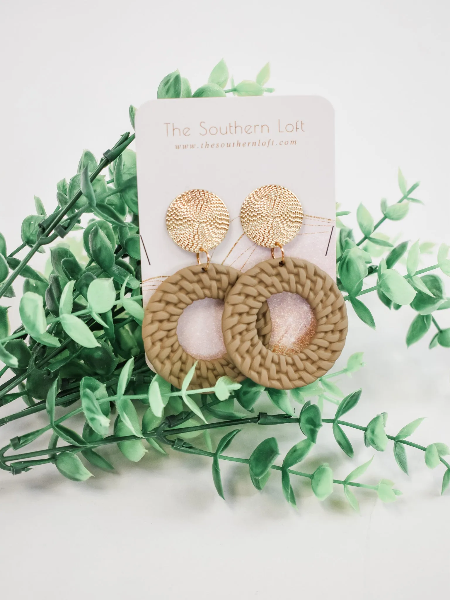 Basket Weave Circle Earrings