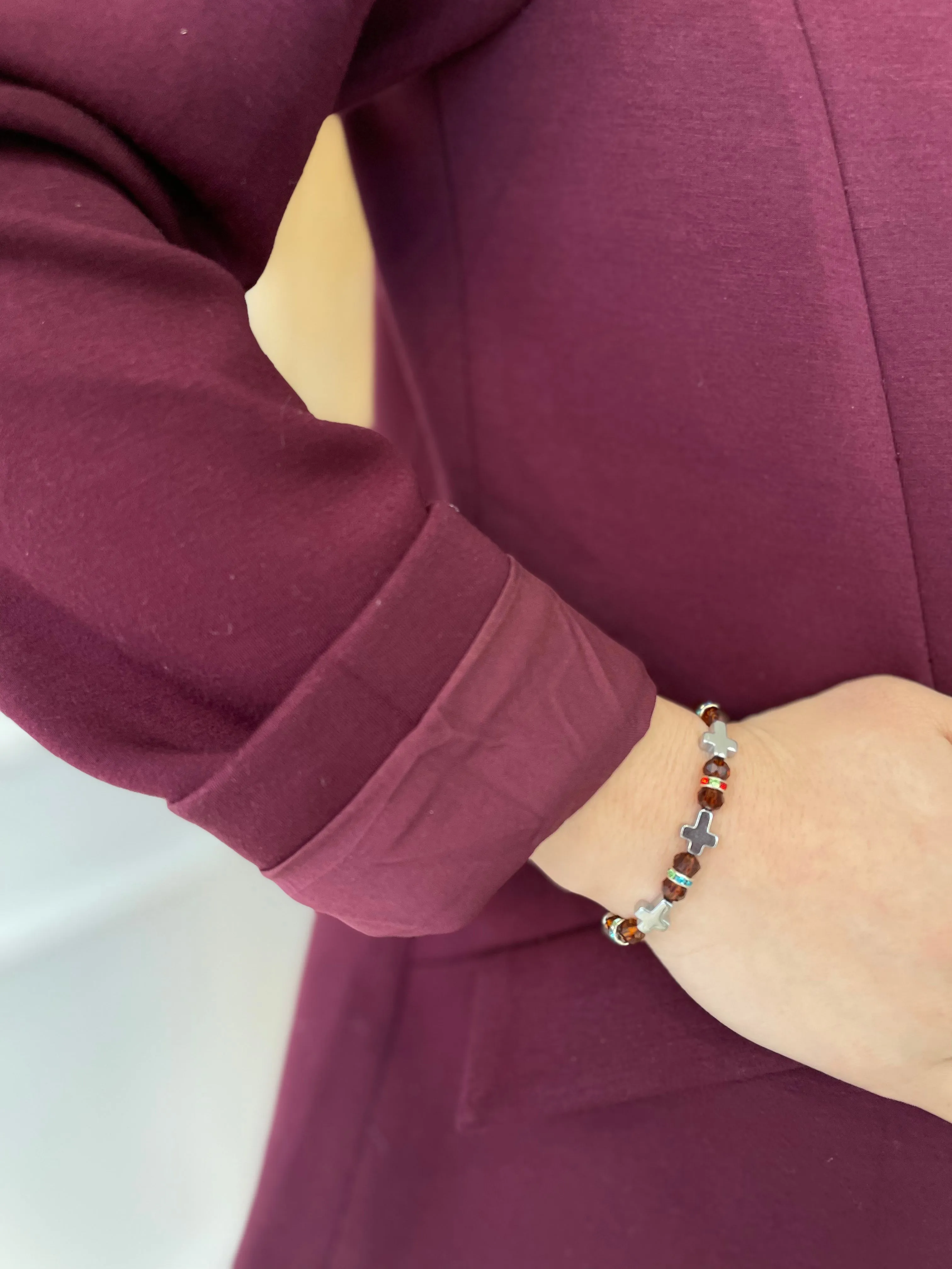 Beaded Cross Bracelet