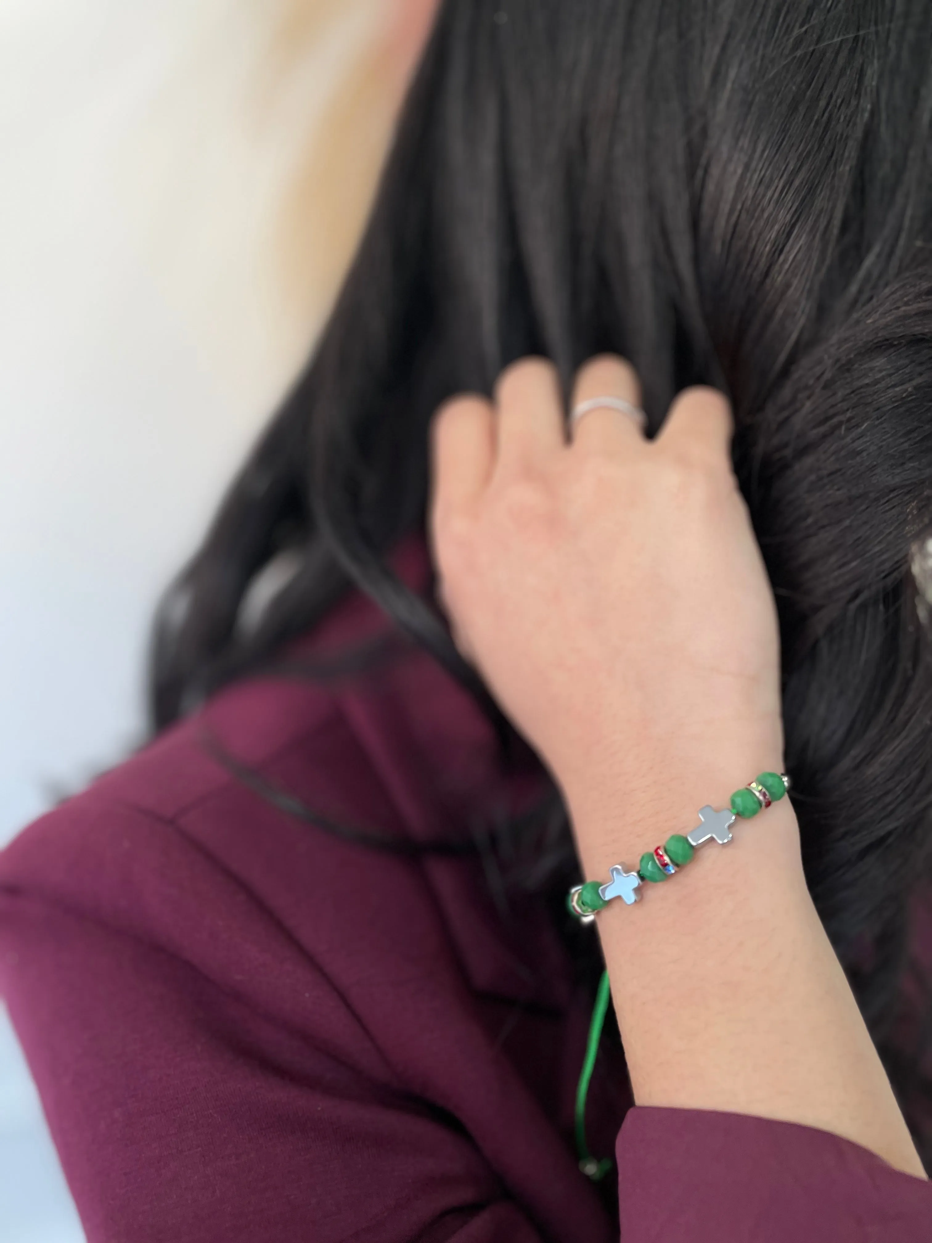 Beaded Cross Bracelet