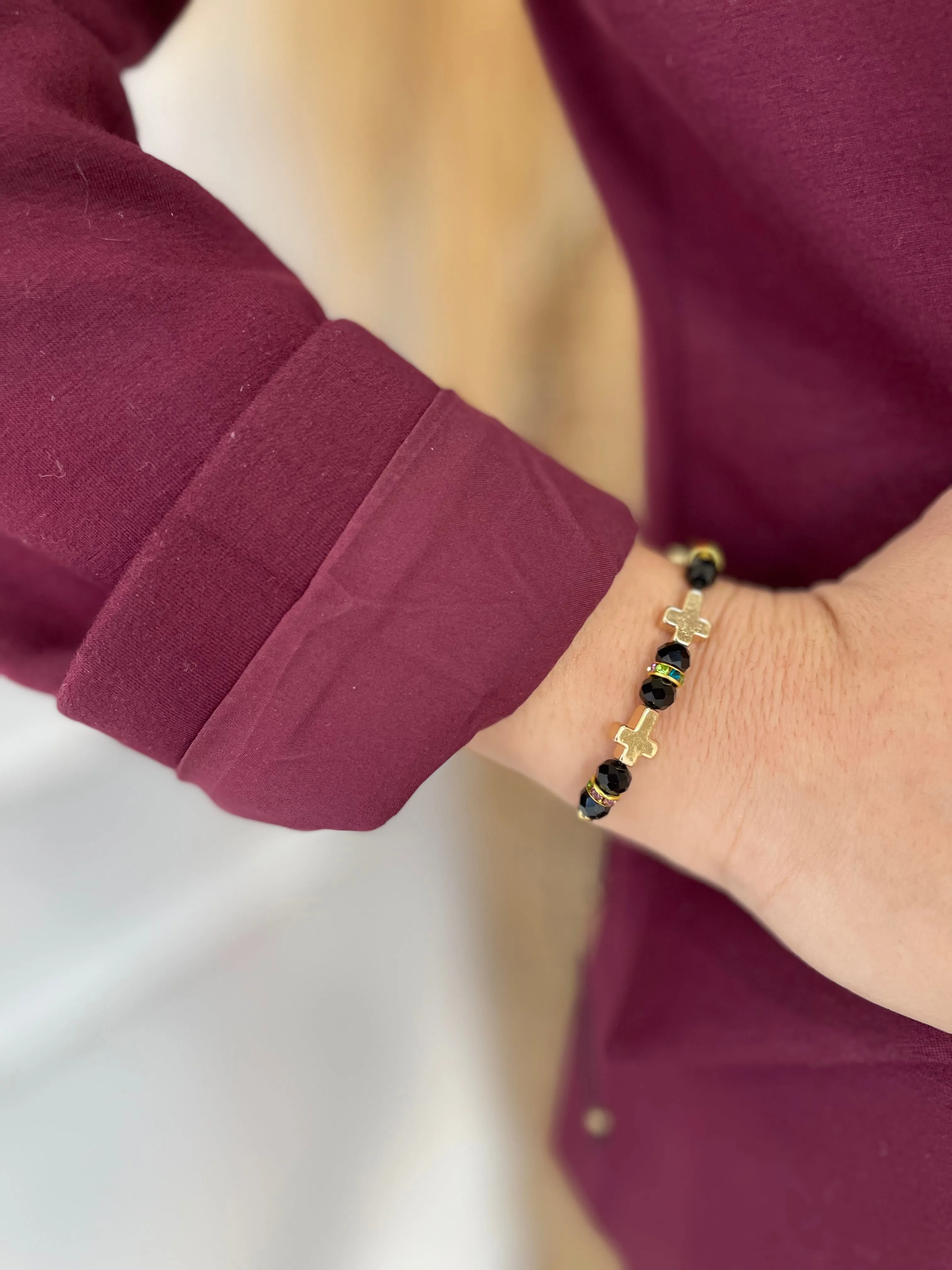 Beaded Cross Bracelet