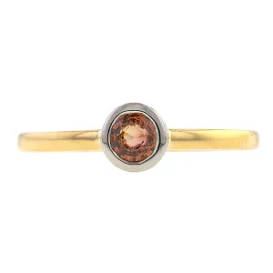 Bezel Set Orange Sapphire Ring, 0.38ct., Heirloom by Doyle & Doyle