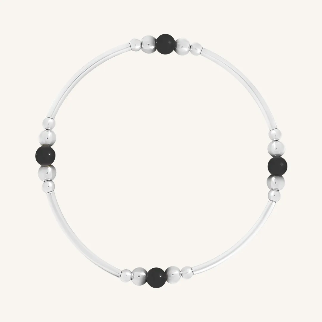 Black Agate Ava Bracelet - Stone of Strength