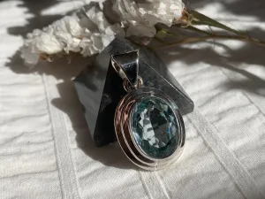 Blue Topaz Esha Pendant - Oval