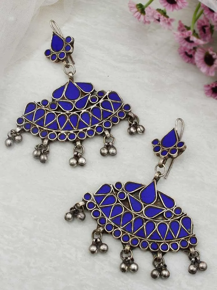 Blue Zareen Afghani Chandbalis