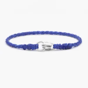 Braided "Antibes" Bracelets With Silver Clasp (Navy Blue)