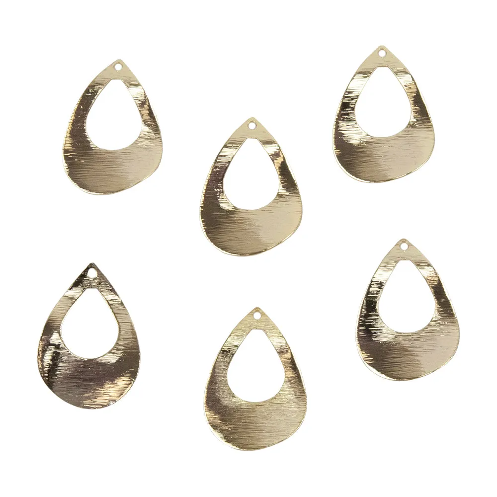 Brass Pendants - Teardrop - Pkg/6