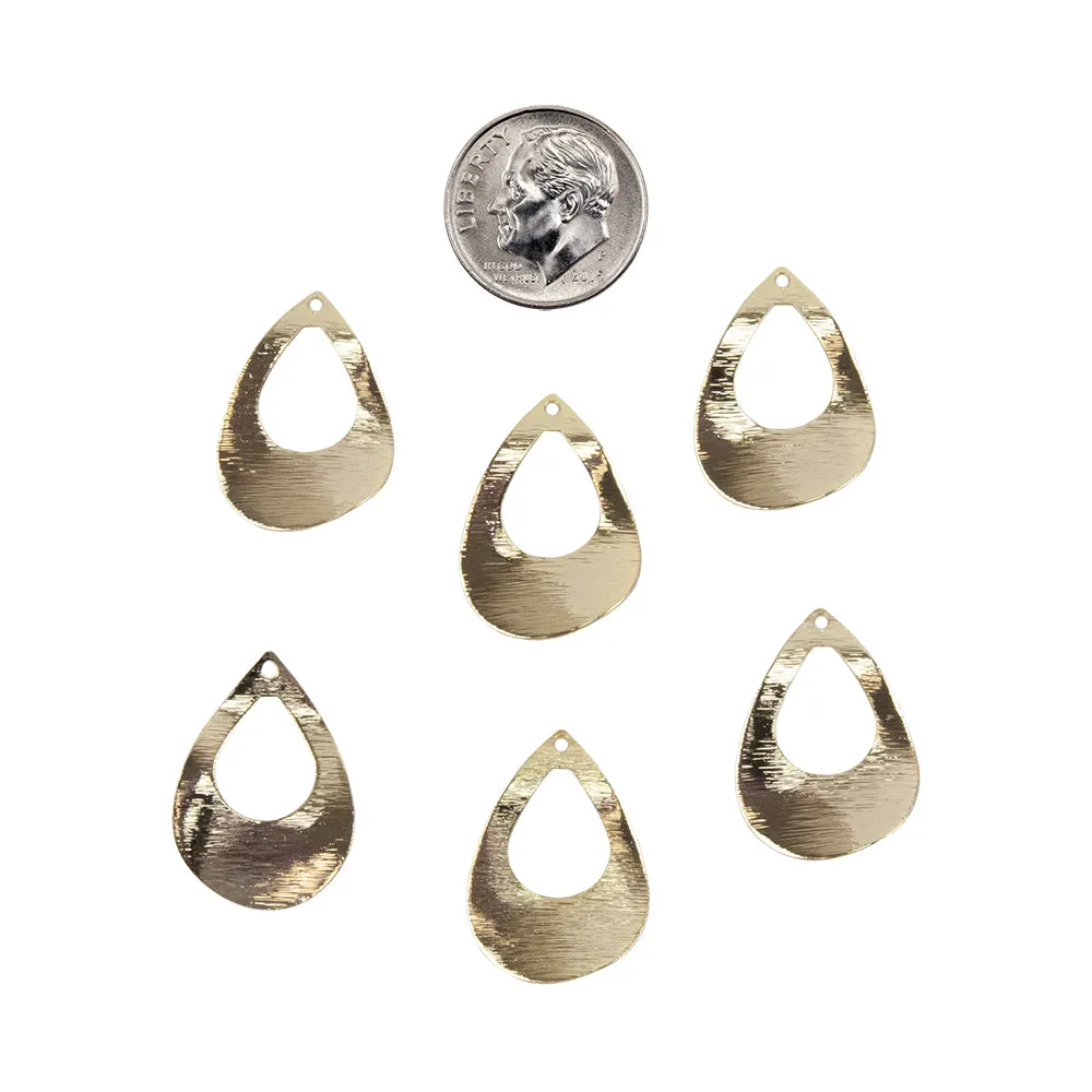 Brass Pendants - Teardrop - Pkg/6