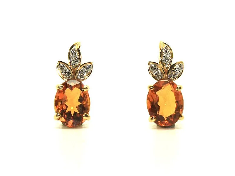 Citrine And Diamond Garland Earring Ad No.0185