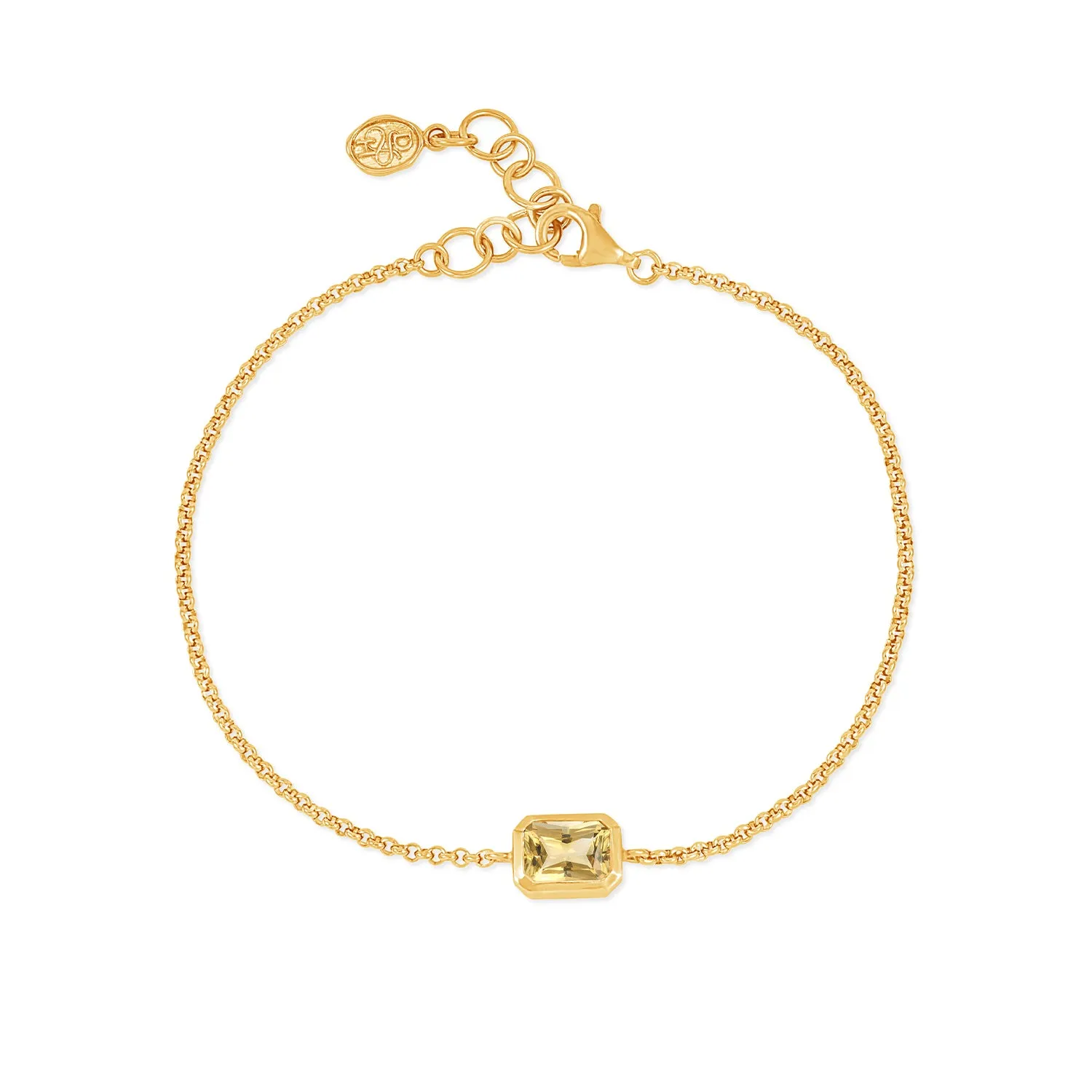 Citrine Octagon Chain Bracelet