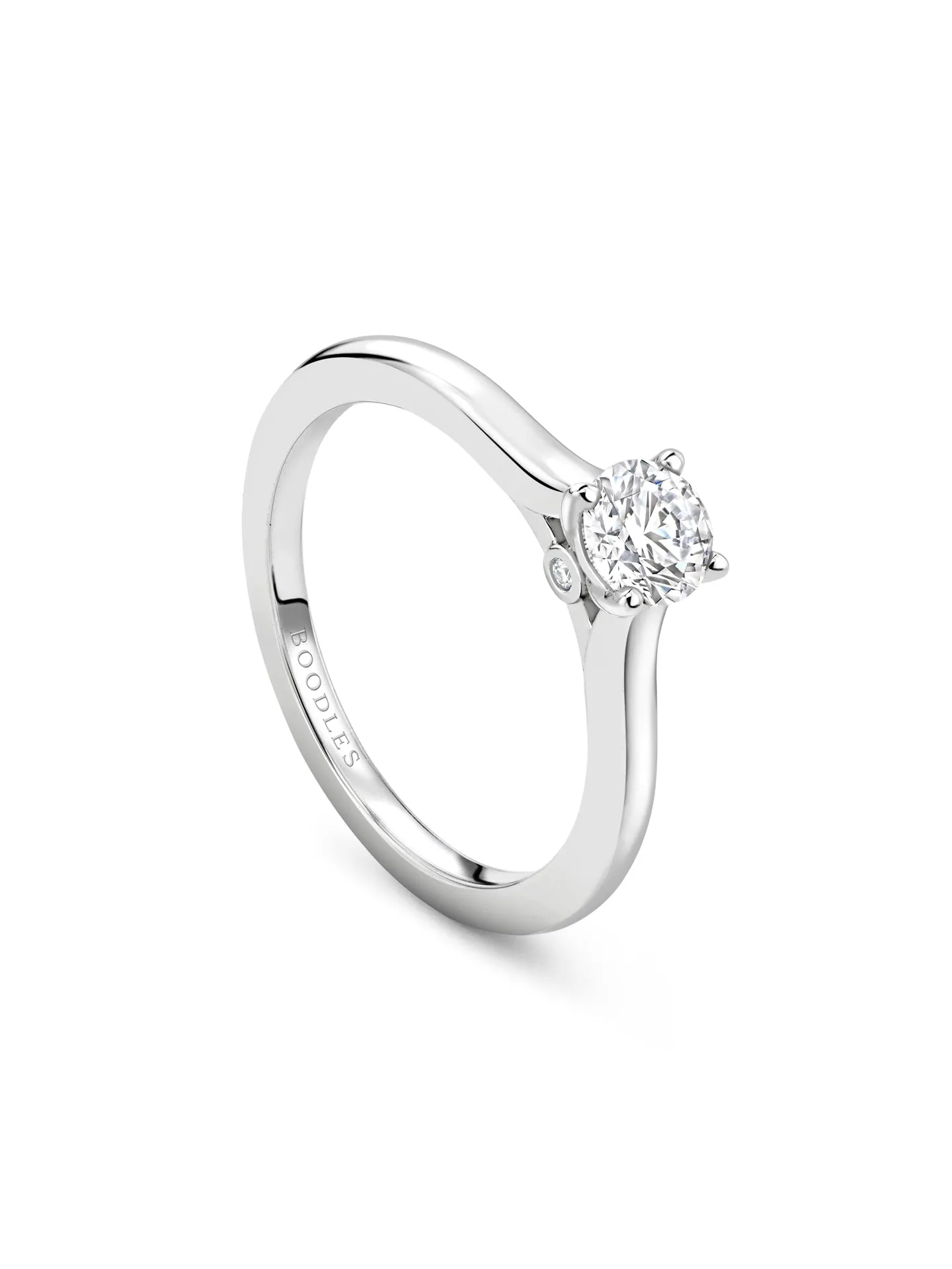 Classic Platinum Diamond Engagement Ring 0.7 Carat FVS2