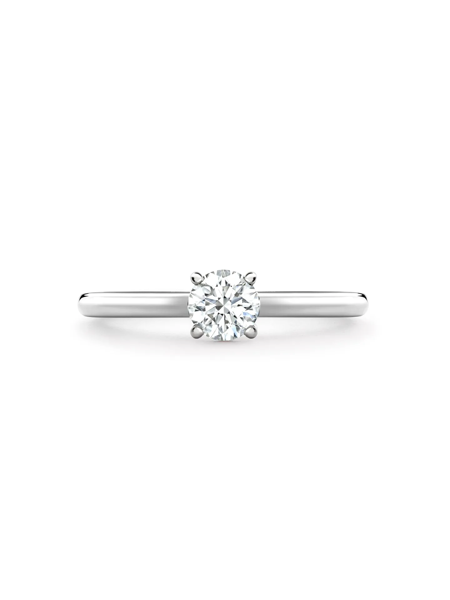 Classic Platinum Diamond Engagement Ring 0.7 Carat FVS2