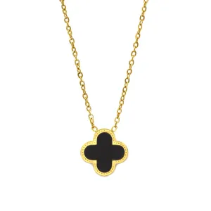 Clover Necklace - Stainless Steel (Gold & Black)