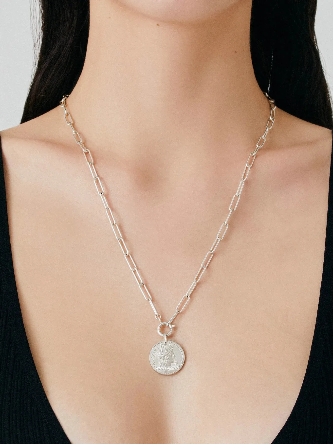 Coins chain necklace L