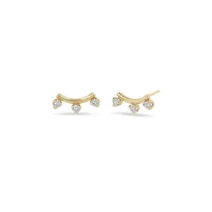 Curved Bar Diamond Studs