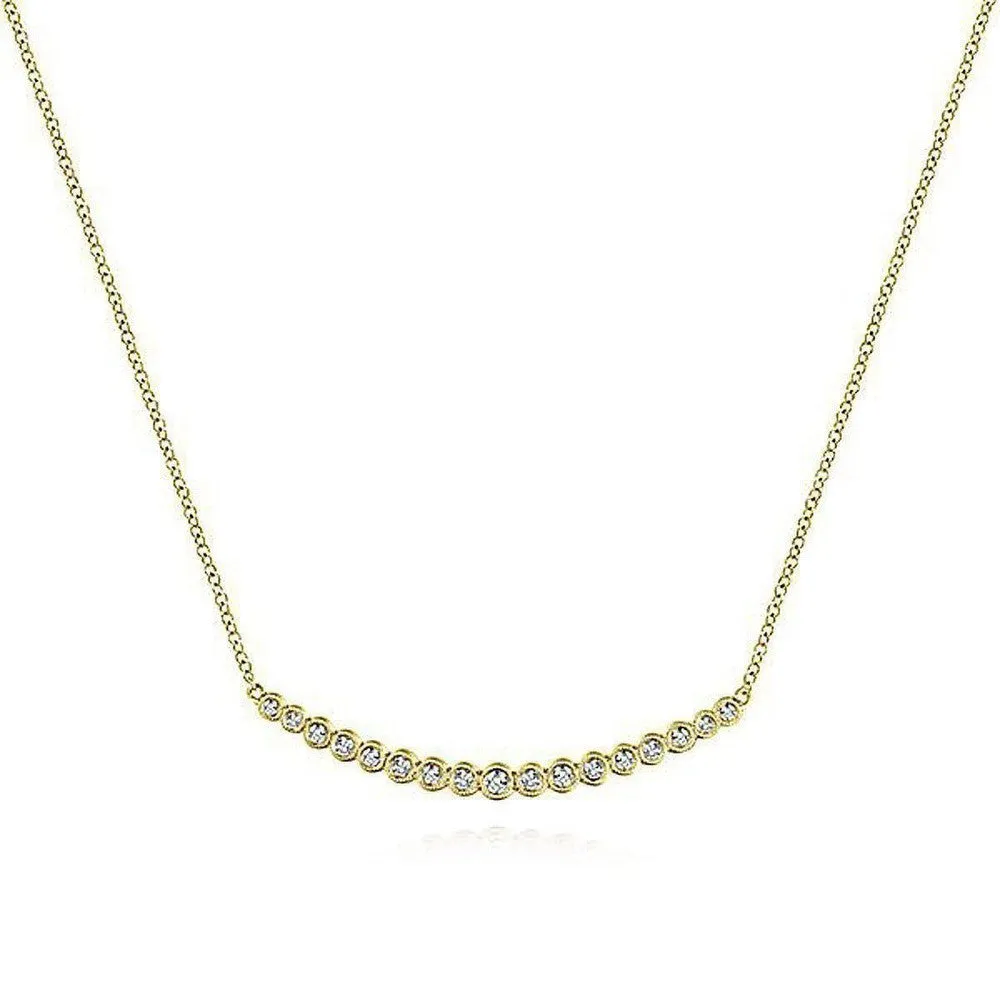 Curved Diamond Bar Necklace