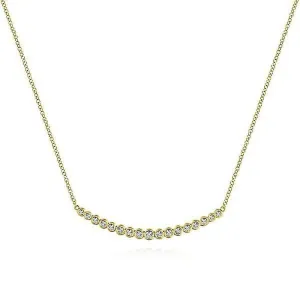 Curved Diamond Bar Necklace