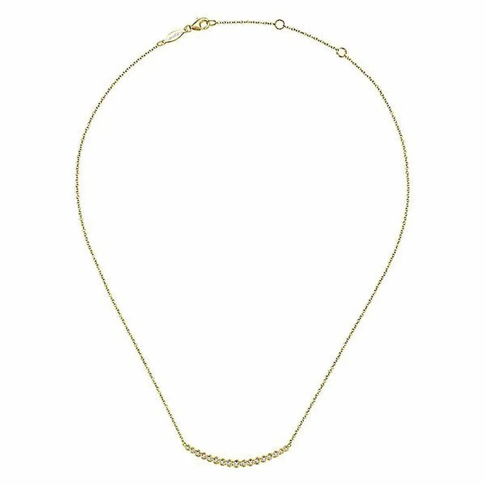 Curved Diamond Bar Necklace