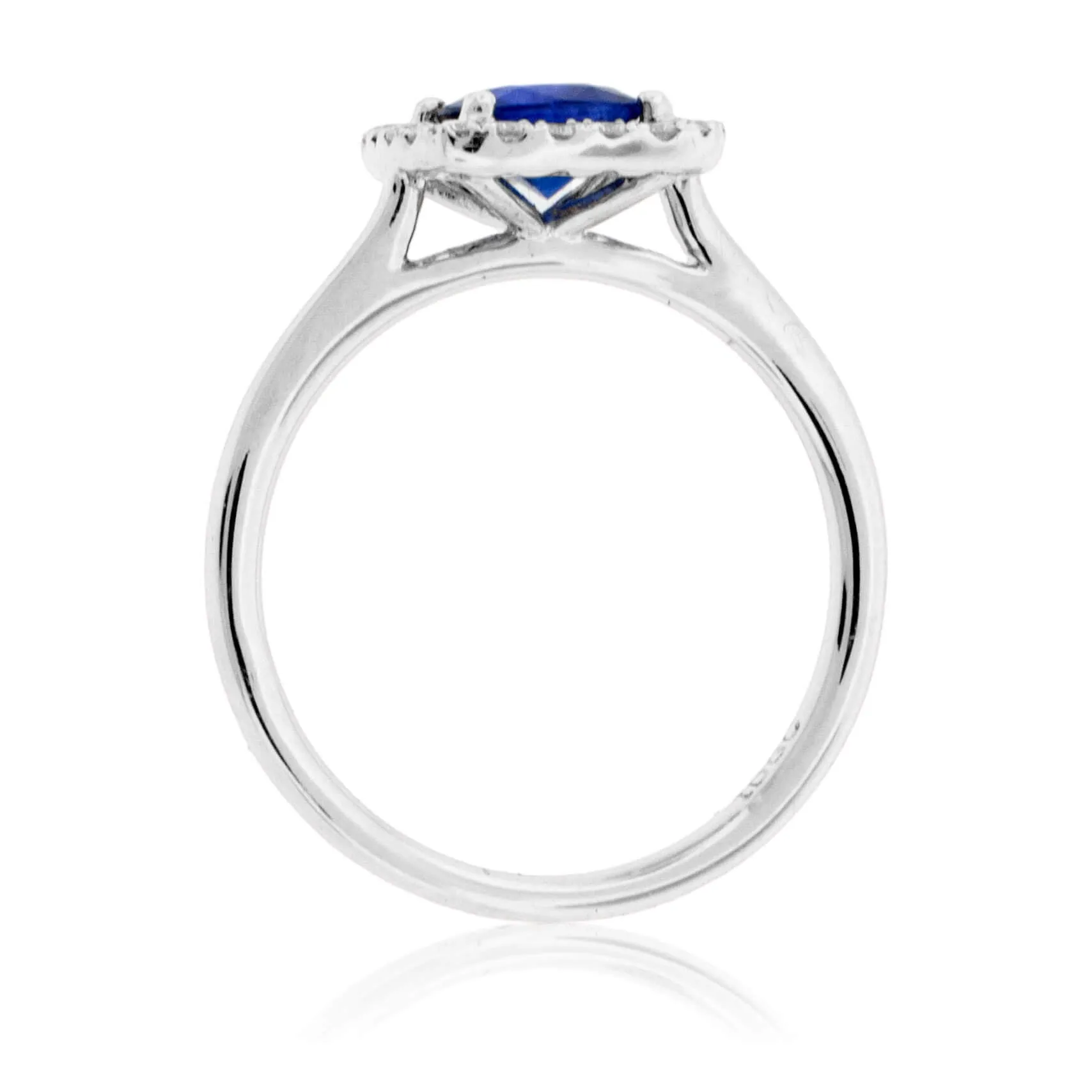 Cushion-Cut Blue Sapphire & Diamond Halo Ring