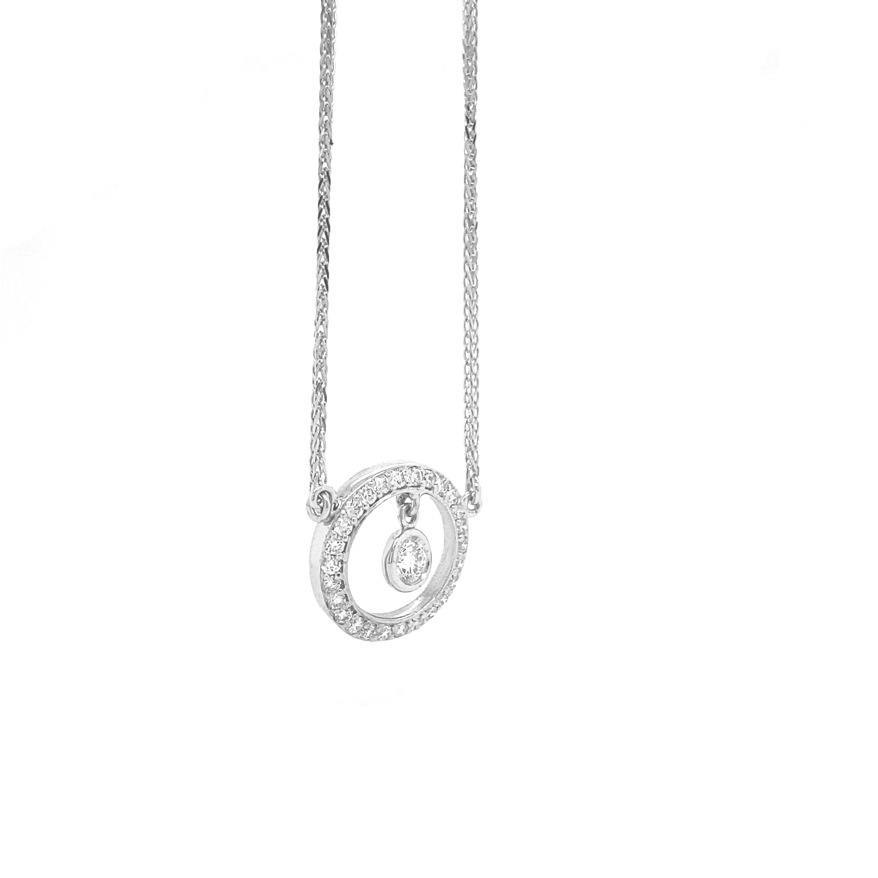 Diamond Accent Pendant White Gold P010