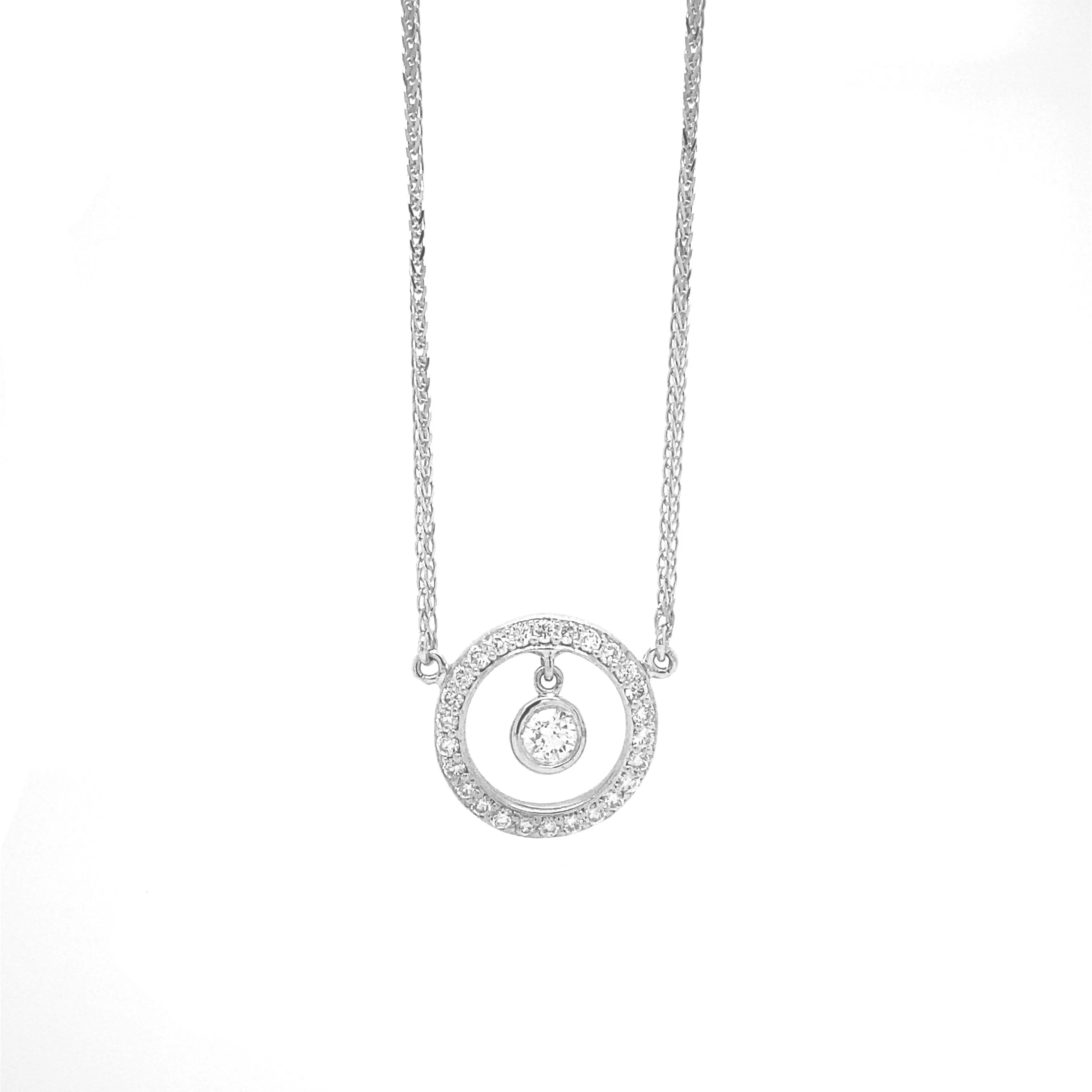 Diamond Accent Pendant White Gold P010