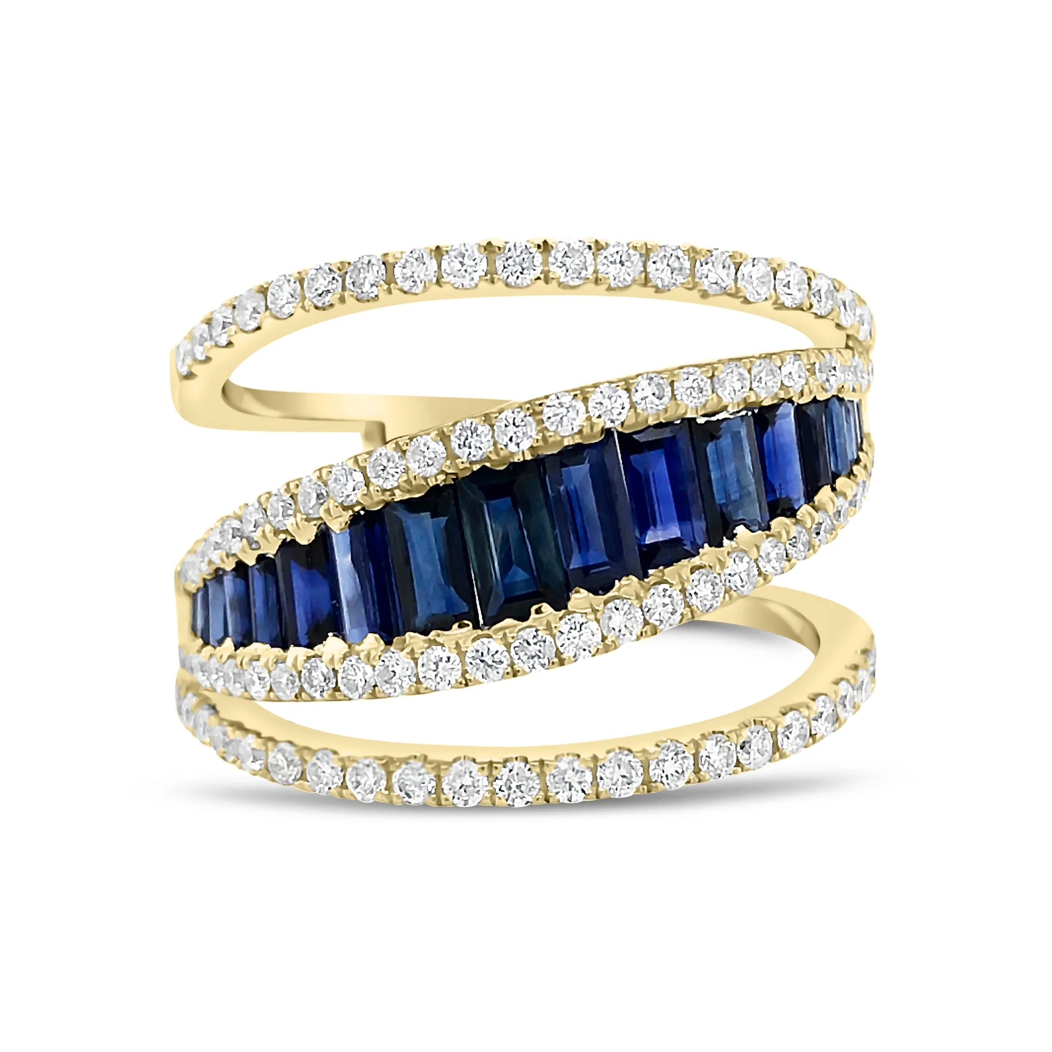 Diamond & Sapphire Baguette Fashion Ring