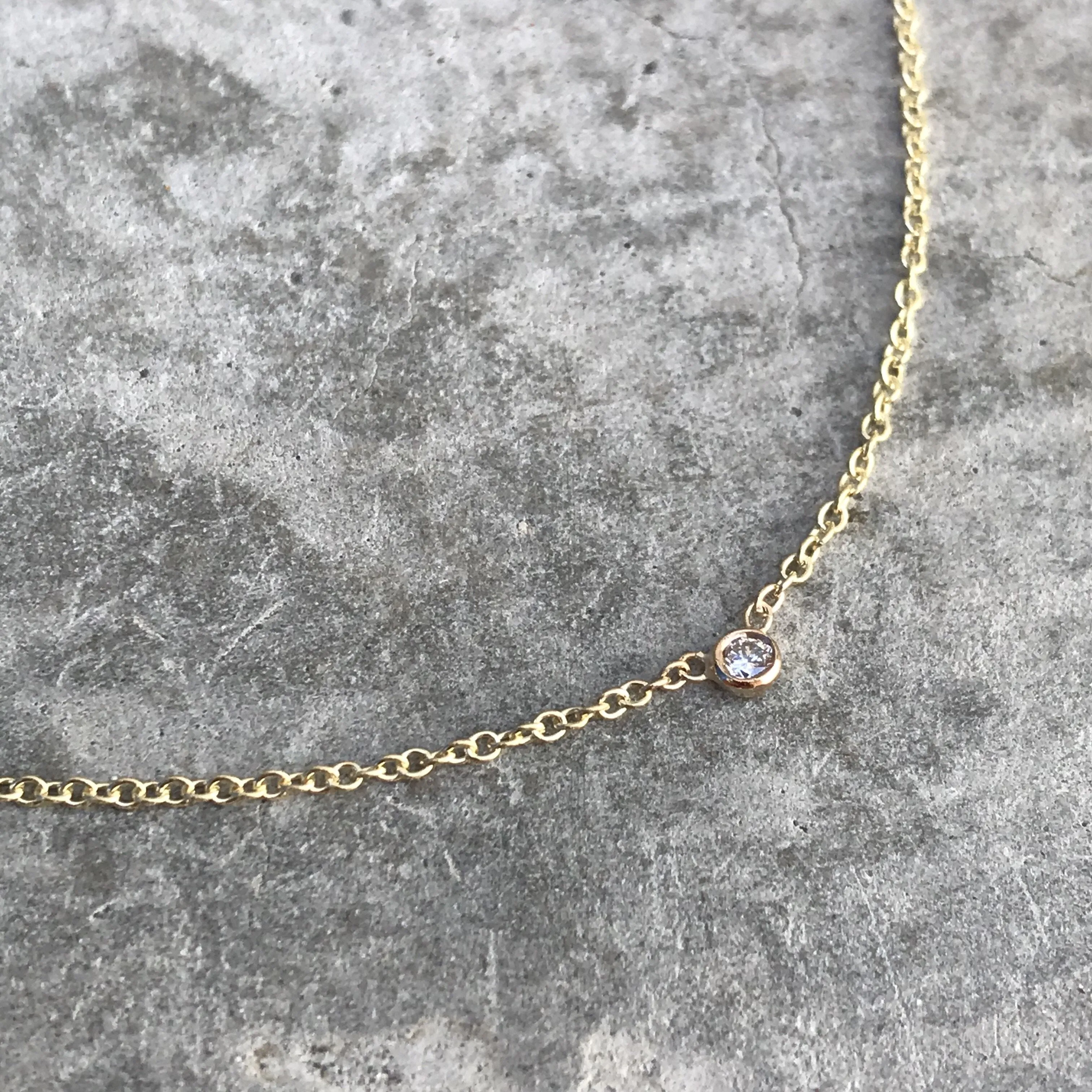 Diamond Dot 14K White Gold Necklace