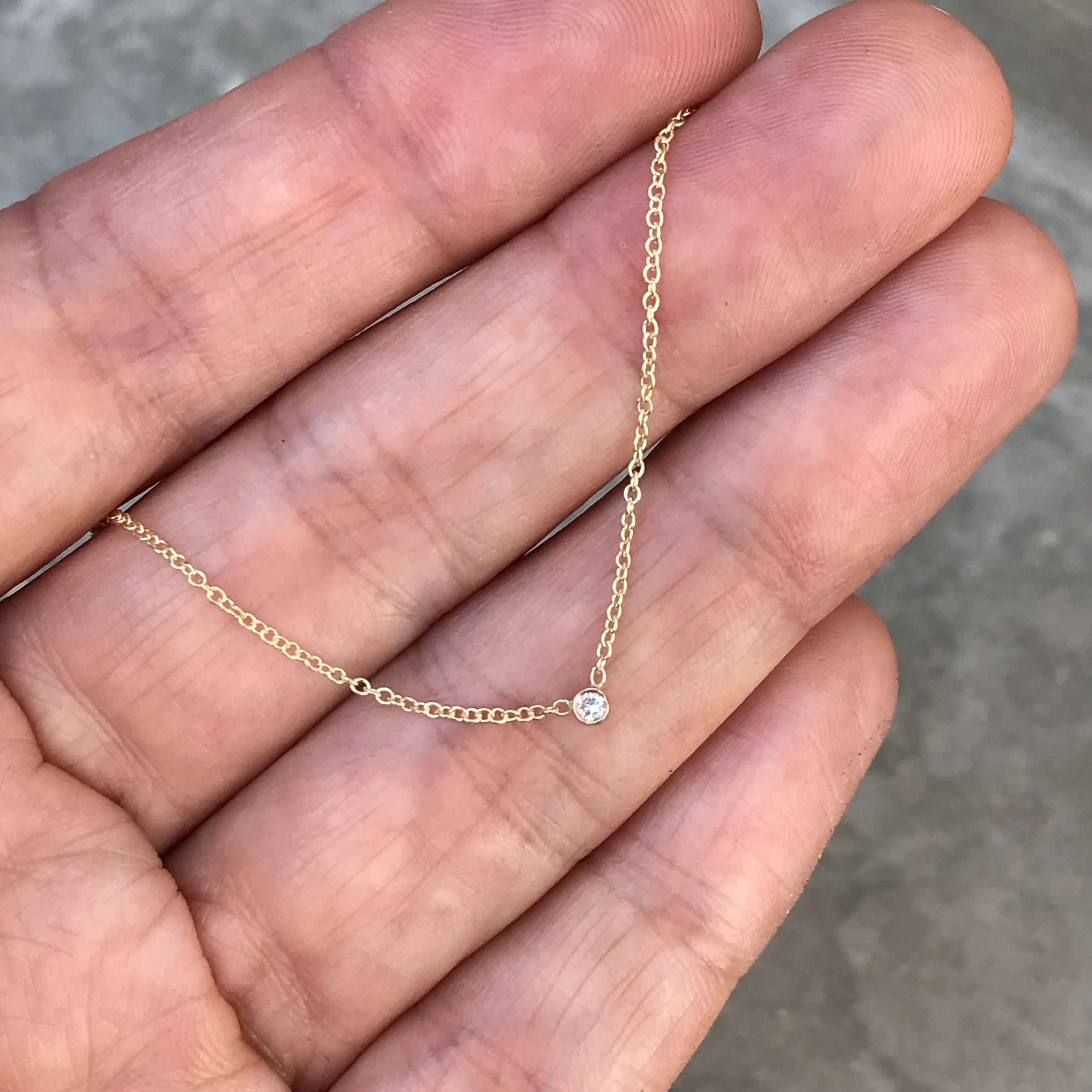 Diamond Dot 14K White Gold Necklace