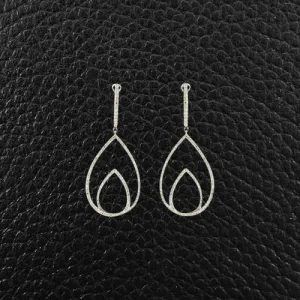 Diamond Double Teardrop Earrings