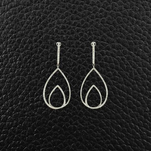 Diamond Double Teardrop Earrings