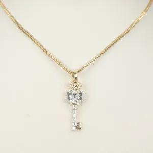 Diamond Heart Key Charm